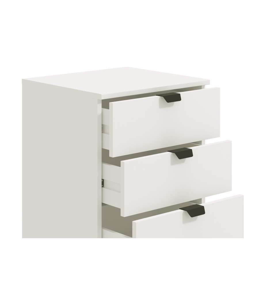 Swiss Cassettiera Bianca 5 Cassetti - Truciolare Melaminico - 45x40x95 cm