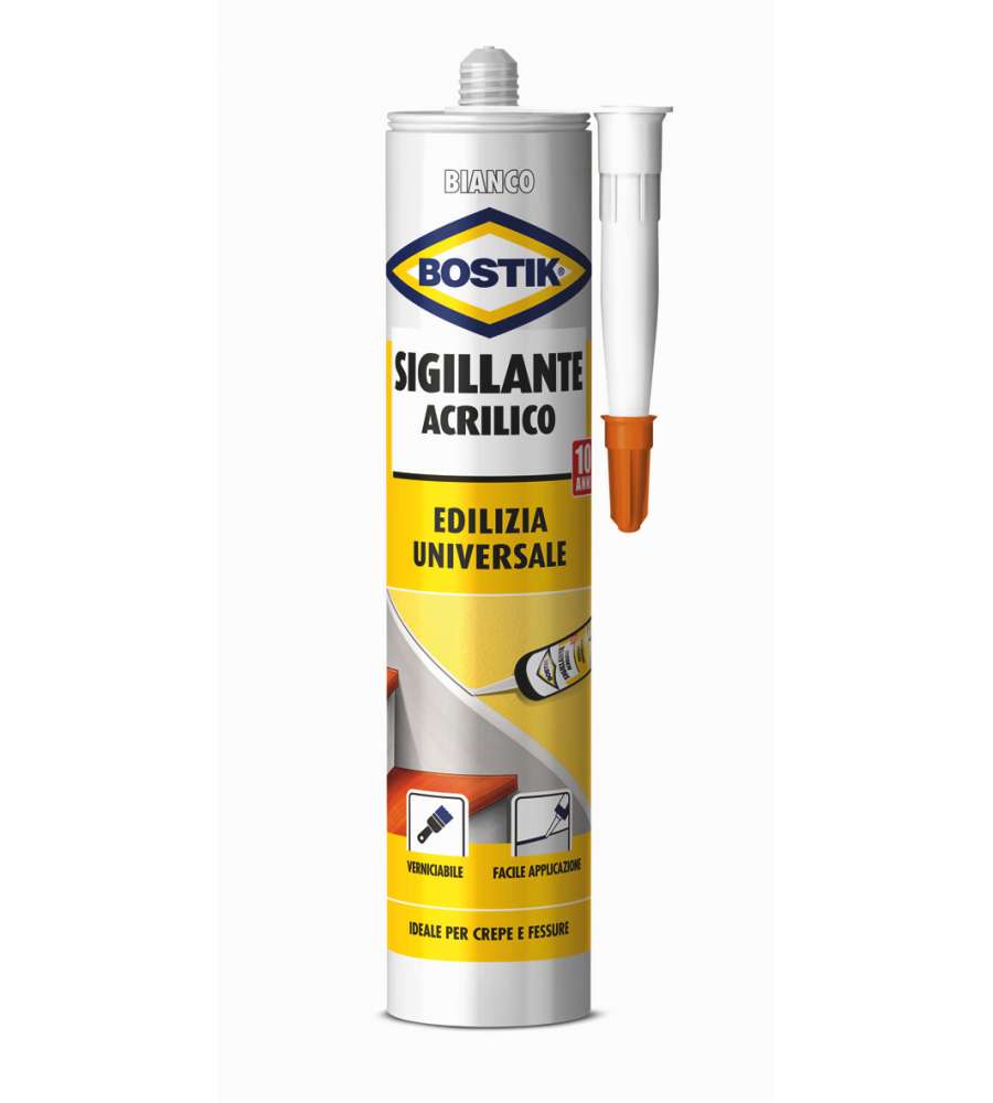 Bostik Sigillante Acrilico Bianco 300 ml - Multiuso, Verniciabile e Resistente