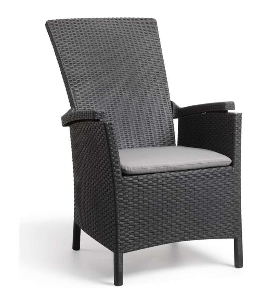 Keter Sedia da Giardino Reclinabile Vermont Grafite 238452