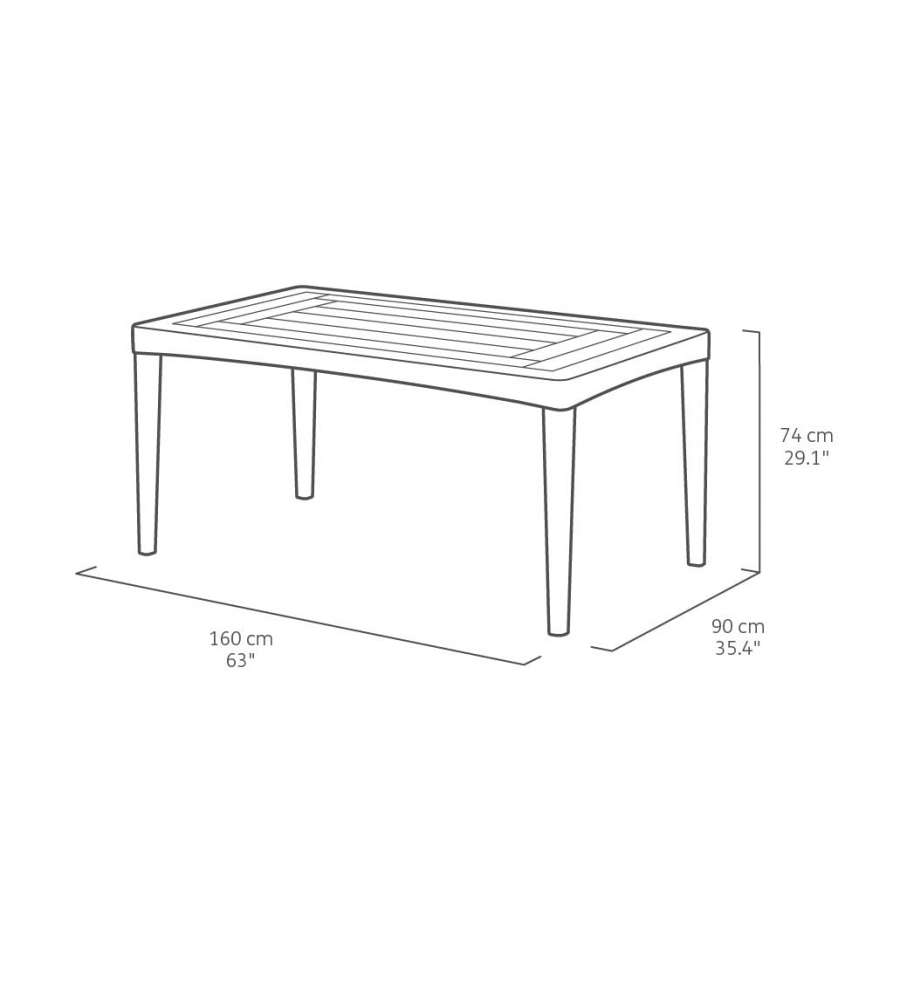 Keter Tavolo da Giardino Girona - Cappuccino - 160x90x74h cm