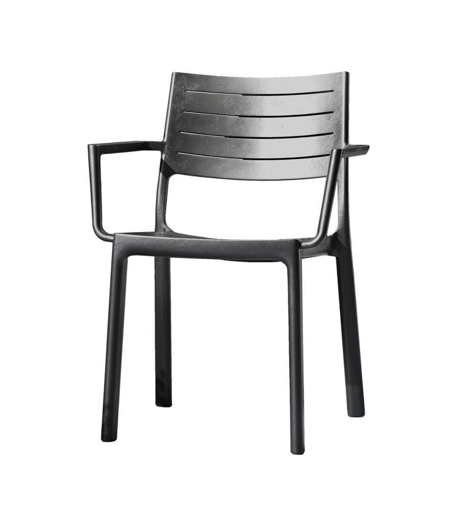 Keter Sedia da Giardino Metaline- Grafite - 60x53x81 cm