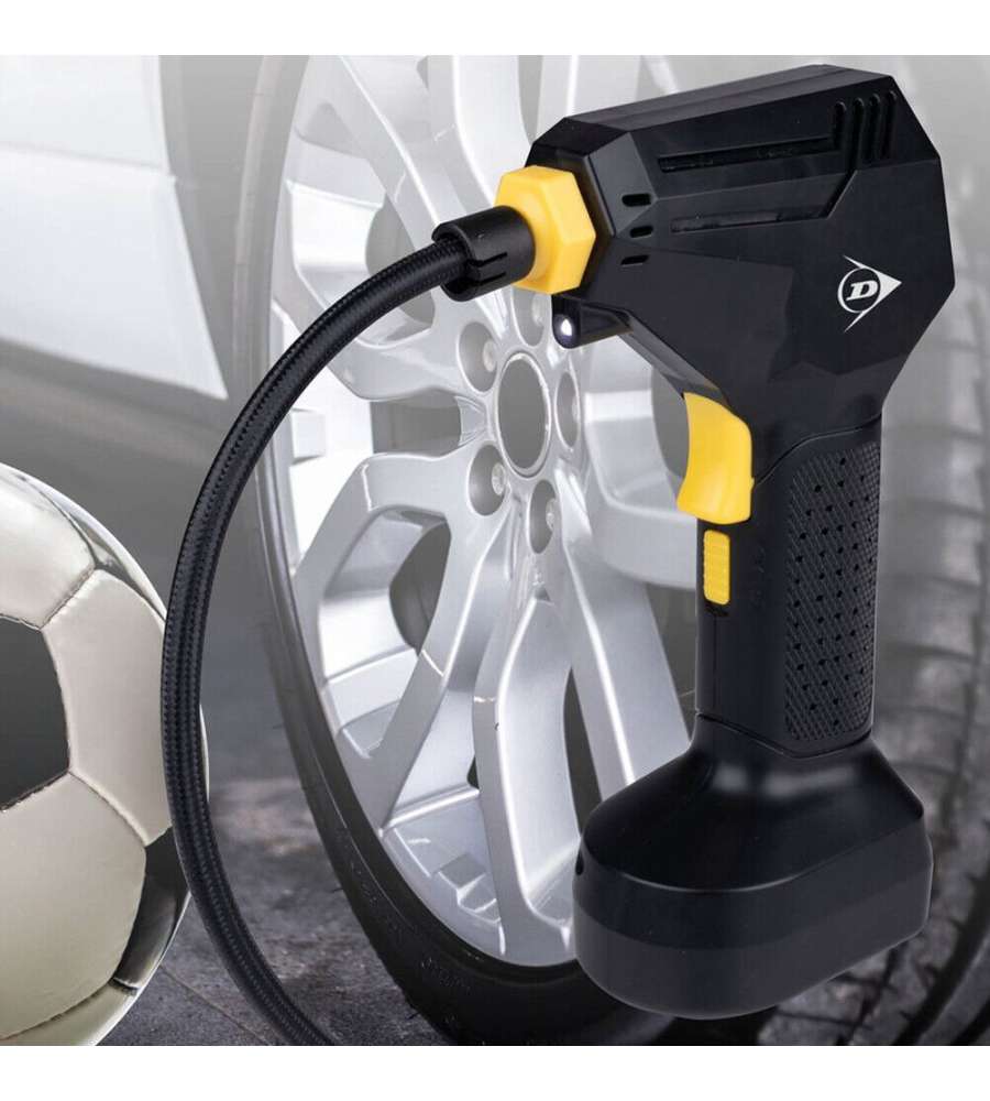 Dunlop Compressore Aria Portatile - Nero - 14x23.5x7.5 cm