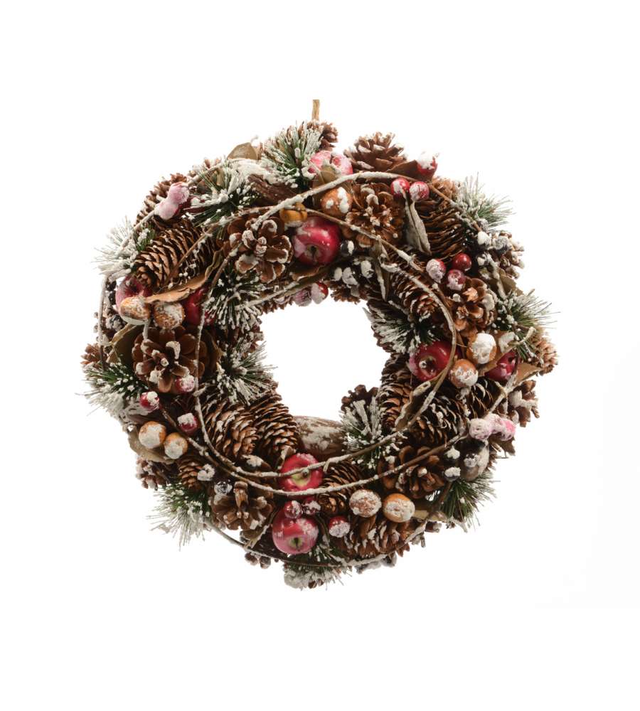 Fuoriporta decorazione con pigne frutti di bosco
