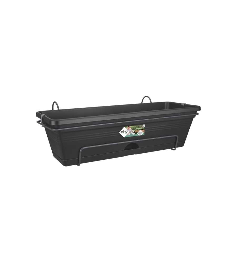 Elho Balconiera con Sottovaso - Nero - 49x18x14 cm
