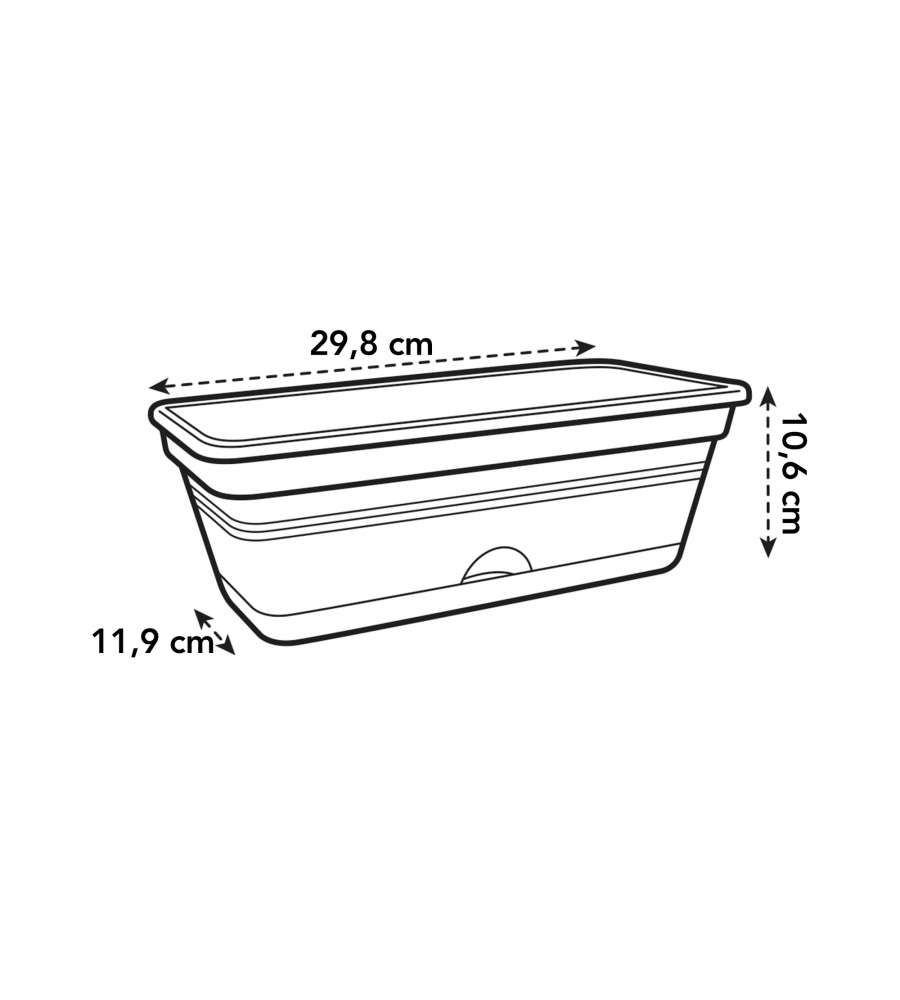 Elho Fioriera Basics Trough Mini - Nero - 30cm