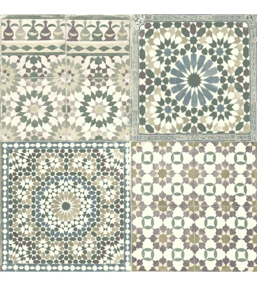 DUTCH WALLCOVERINGS Carta da Parati Motivo Mattonelle Marocco Marrone