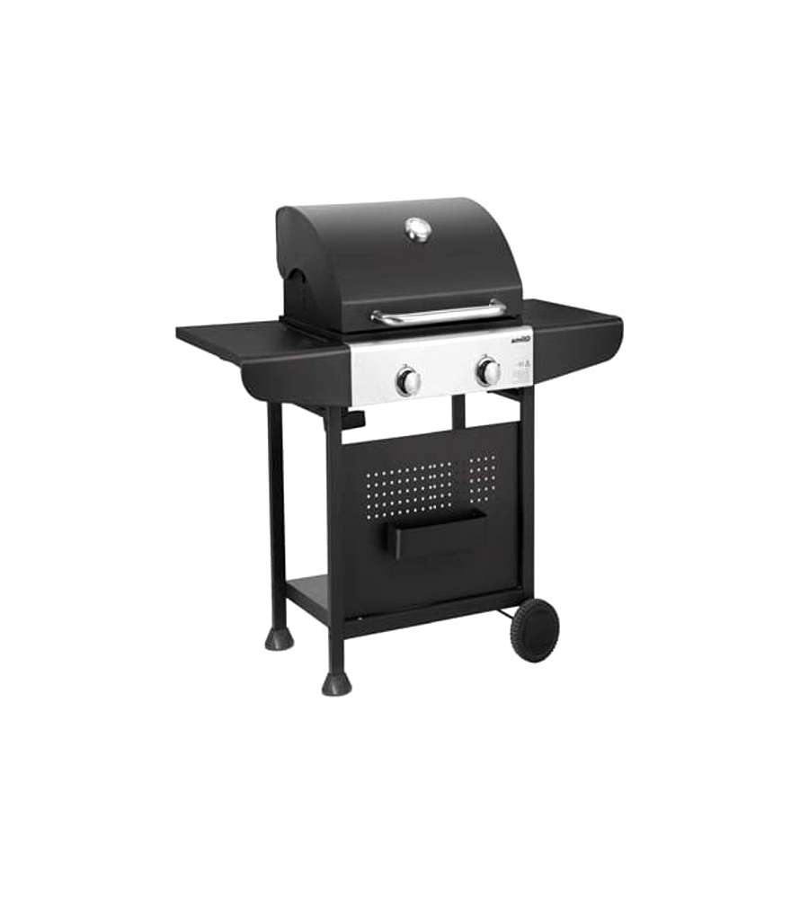 Qlima - Barbecue a Gas 2 Bruciatori 110x57 cm Nero
