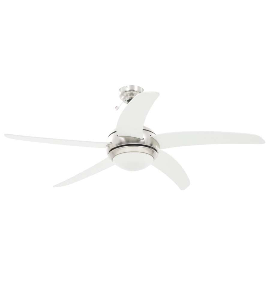 vidaXL Ventilatore da Soffitto con Luce - Bianco - 128 cm