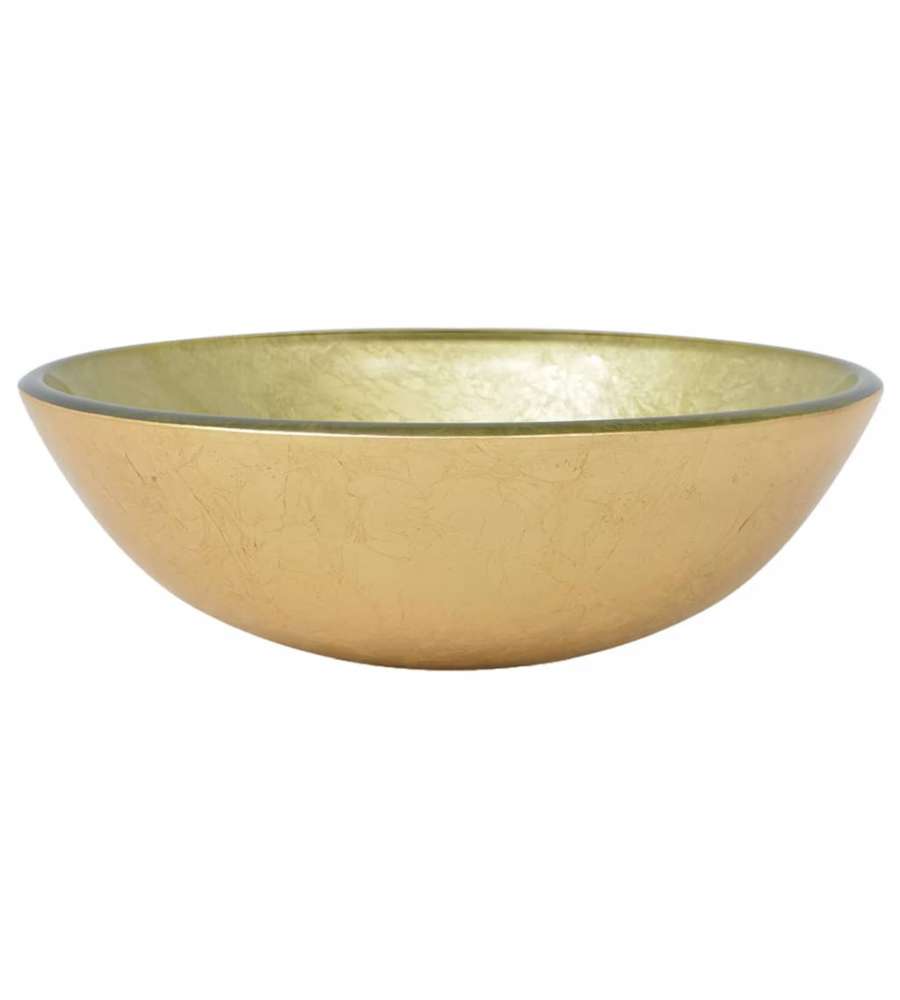 Lavandino in Vetro Temperato 42 cm Dorato