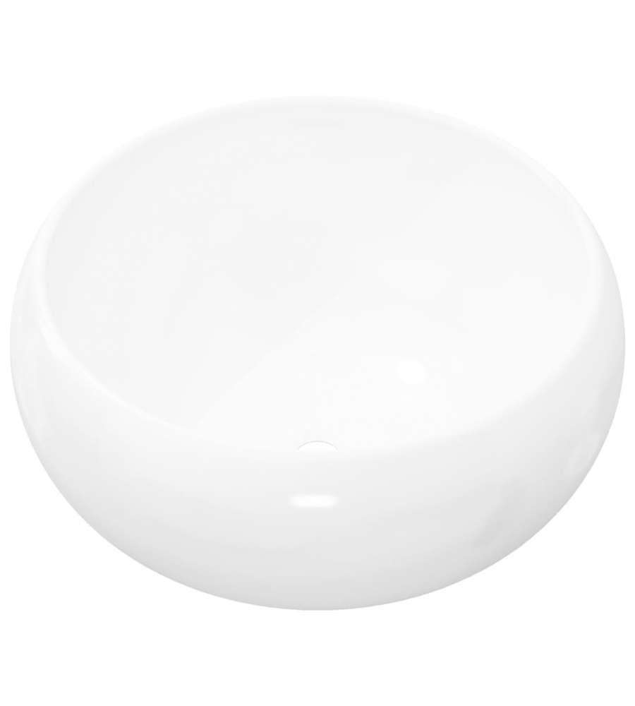 Lavandino Rotondo in Ceramica Bianca 40x15 cm