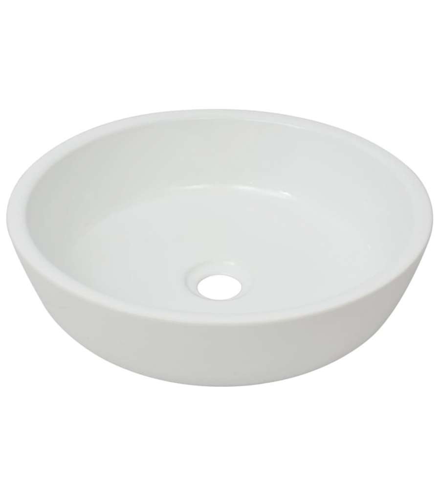 Lavandino Tondo in Ceramica Bianca 42x12 cm