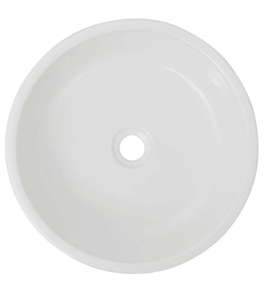 Lavandino Tondo in Ceramica Bianca 42x12 cm