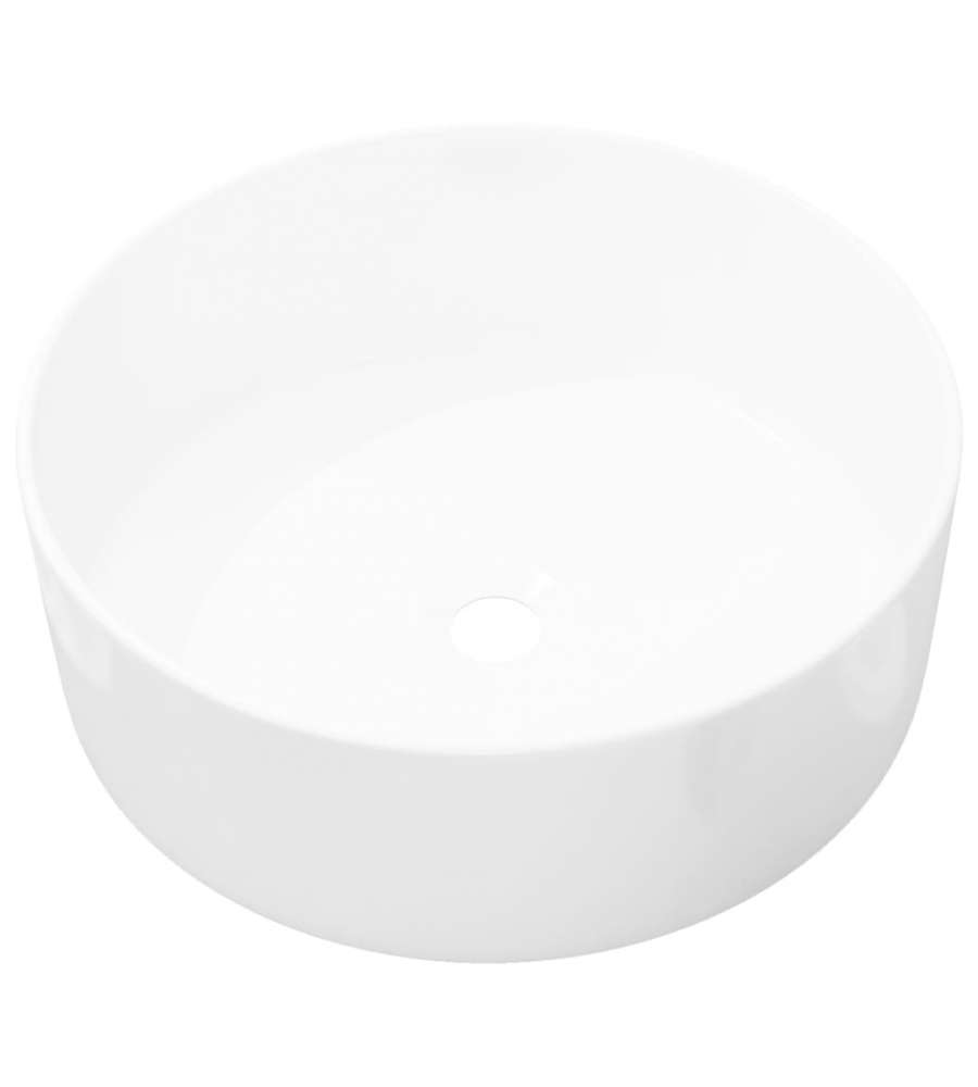 Lavandino Rotondo in Ceramica Bianca 40x15 cm