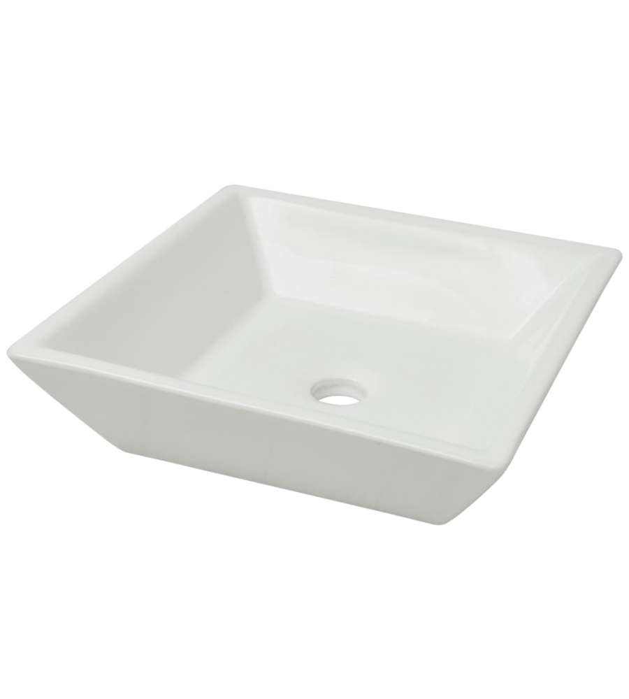 Lavandino Quadrato in Ceramica Bianca 41,5x41,5x12 cm