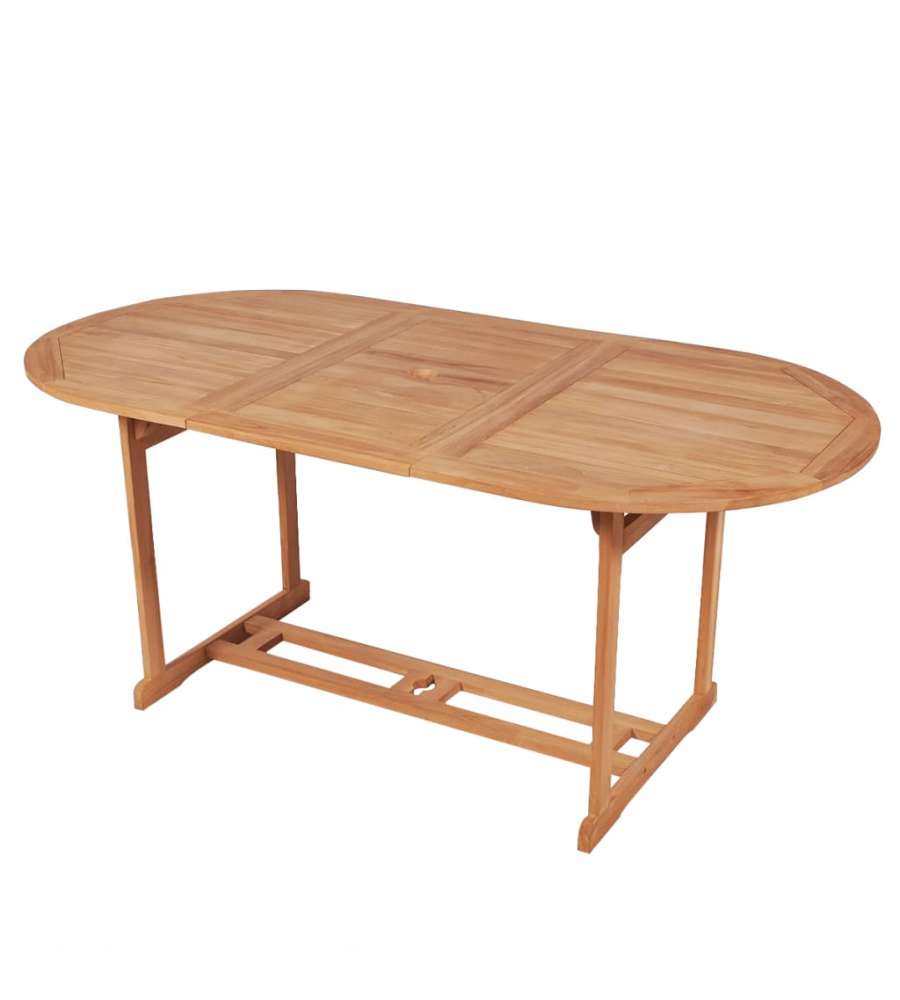 vidaXL Tavolo da Giardino in Teak - Marrone - 180x90x75 cm
