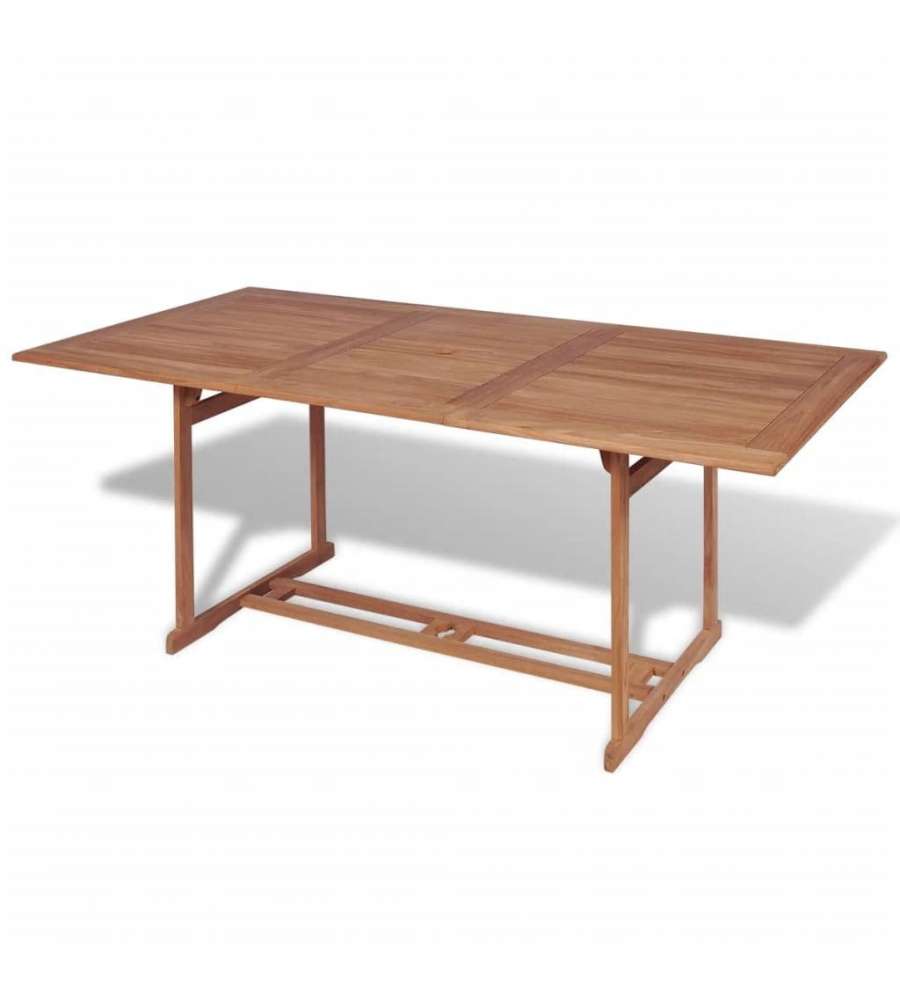 vidaXL Tavolo da Giardino in Teak - Marrone - 180x90 cm