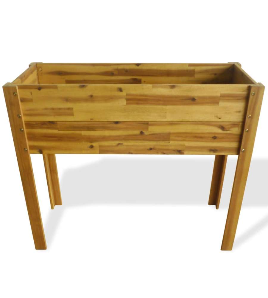 Letto Rialzato da Giardino in Legno Massello di Acacia