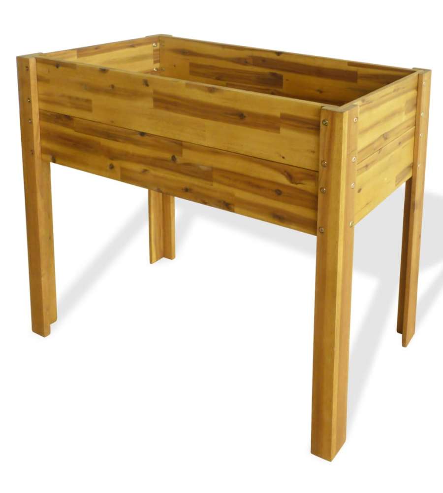 Letto Rialzato da Giardino in Legno Massello di Acacia