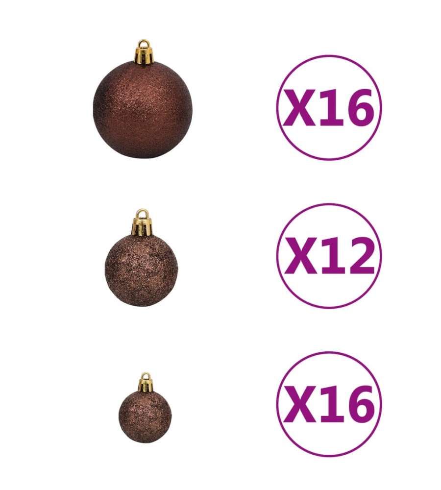 Set Palline di Natale 100 pz 3/4/6 cm Marrone/Bronzo/Oro