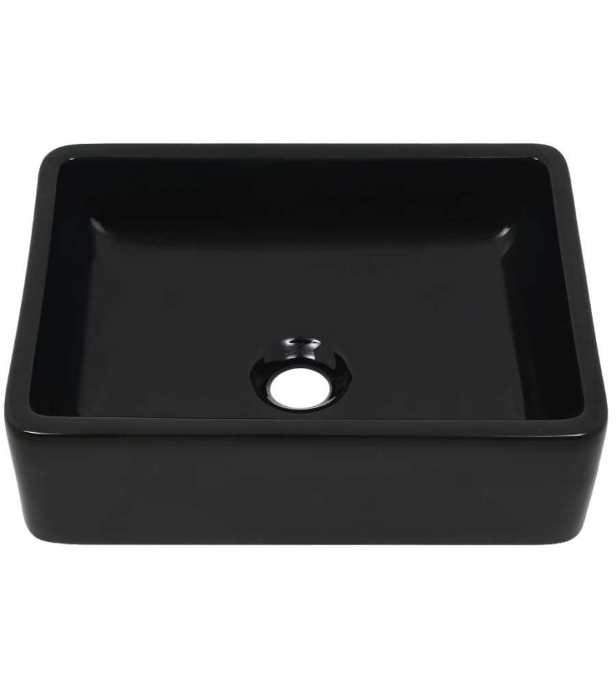 Lavandino Rettangolare in Ceramica Nero 41x30x12 cm