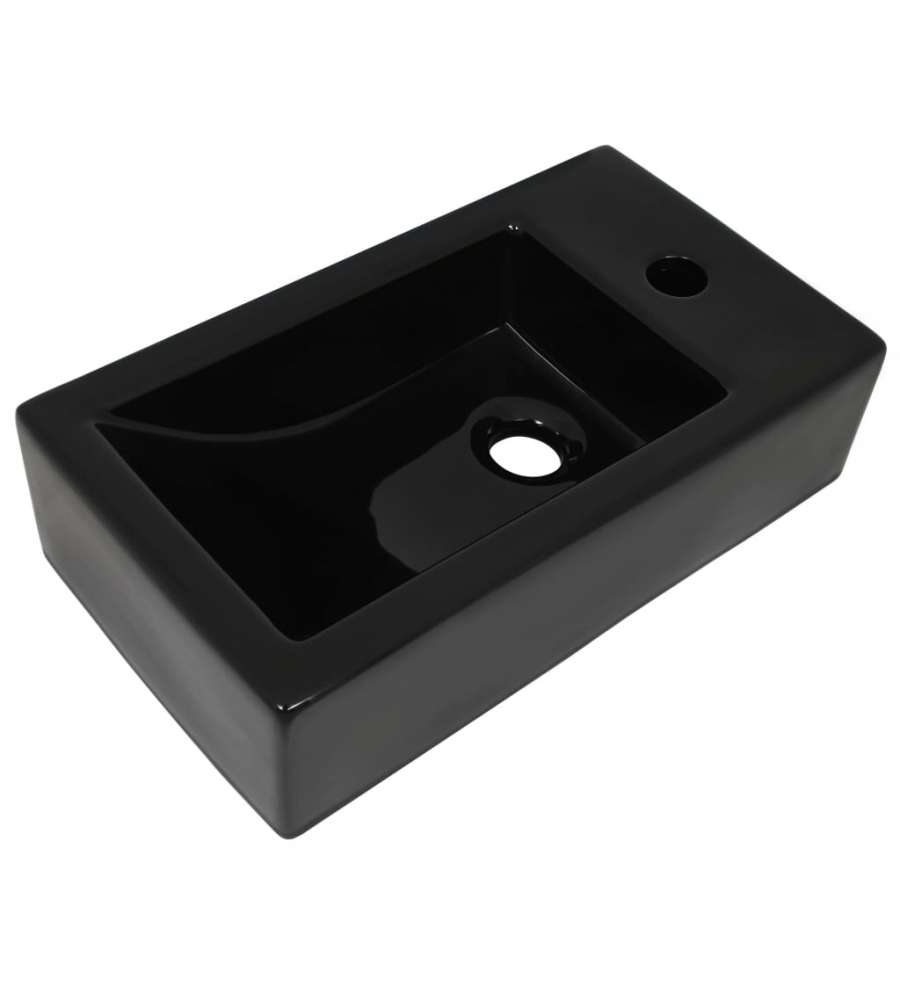 Lavandino con Foro Rubinetto Rettangolare Ceramica 46x25,5x12cm