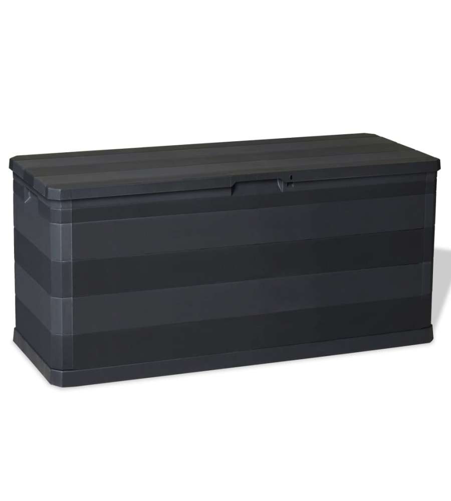 Baule da Giardino Nero 117x45x56 cm