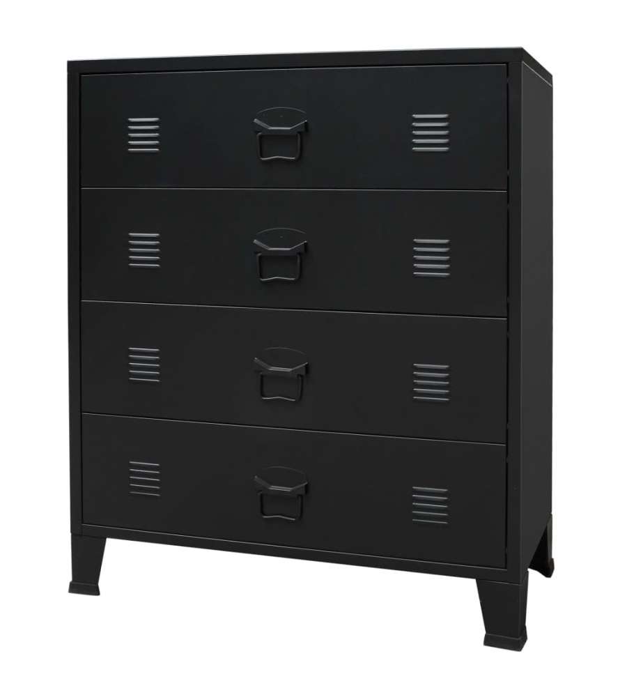 vidaXL Cassettiera Industriale Nera - Metallo 78x40x93 cm