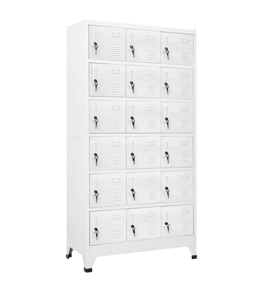 vidaXL Armadietto a Chiave 18 Scomparti Metallo Grigio 90x40x180 cm - Ideale per Spogliatoi Sportivi e Aziendali