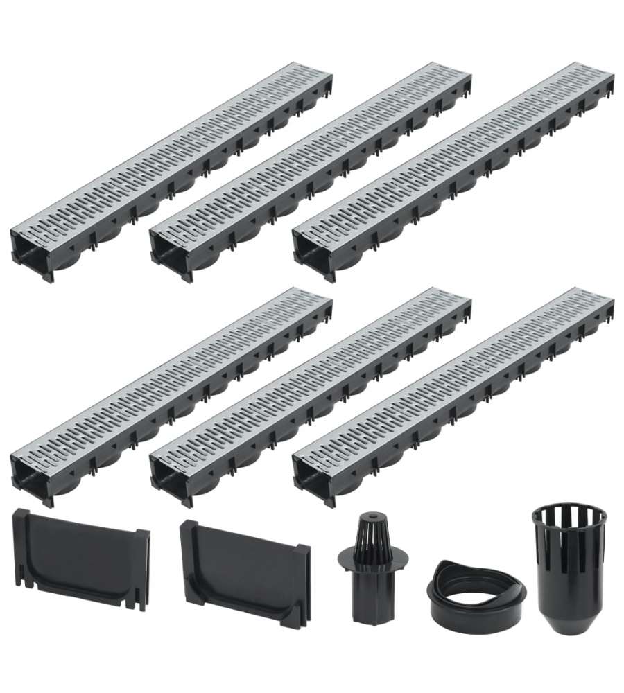 Canalette di Drenaggio 6 pz Acciaio Zincato 6 m