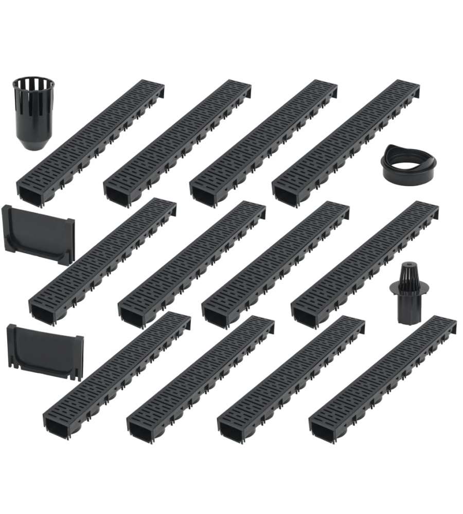 Canalette di Drenaggio 12 pz Plastica 12 m