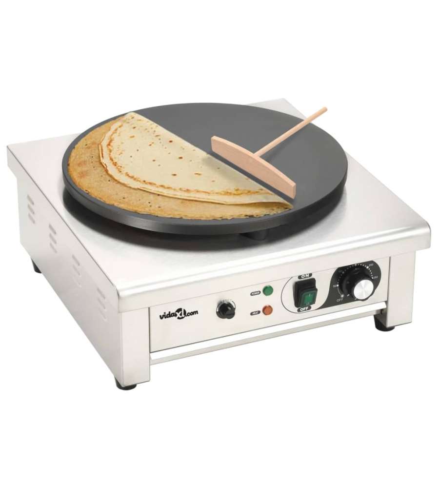 Piastra Elettrica per Crepes con Vassoio Estraibile 40 cm 3000 W
