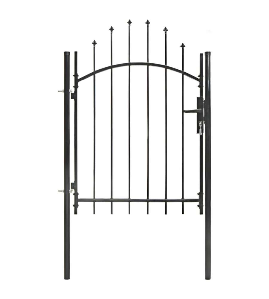 Cancello da Giardino in Acciaio 1x1,75 m Nero