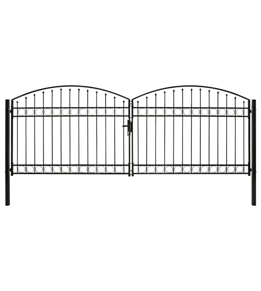 vidaXL Cancello a Doppia Anta Arco - Nero - 400x150 cm