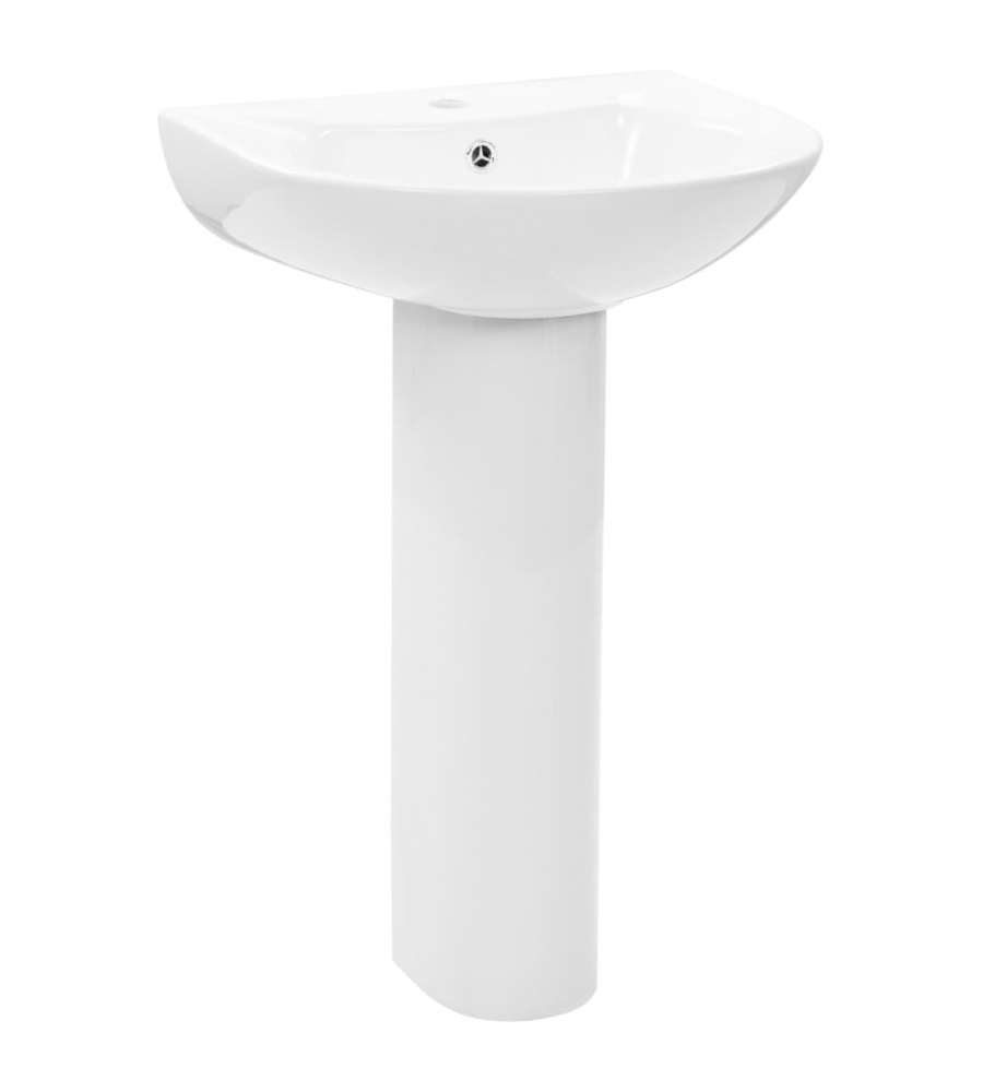 Lavandino a Colonna in Ceramica Bianca 520x440x190 mm