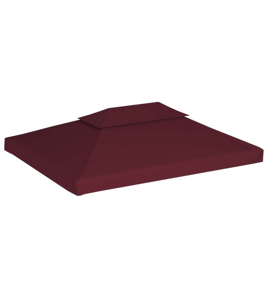 Copertura Superiore per Gazebo a 2 Strati 310g/mq 4x3m Bordeaux