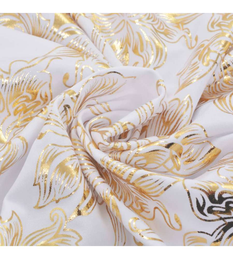 Coprisedia Elasticizzato Piano 6 pz Bianco con Stampa Dorata