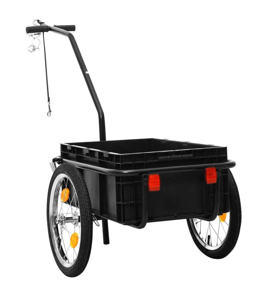 Rimorchio Bici per Trasporto Merci 155x60x83 cm Acciaio Nero