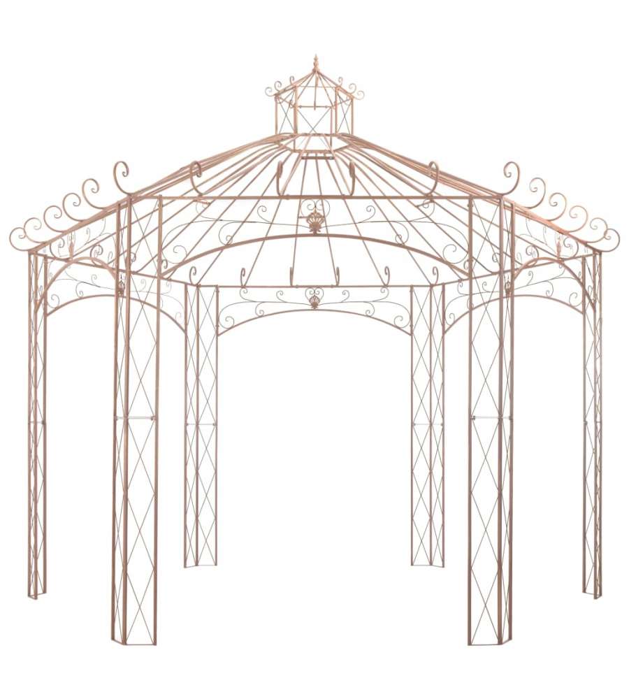 Padiglione da Giardino Marrone Anticato 4 m in Ferro