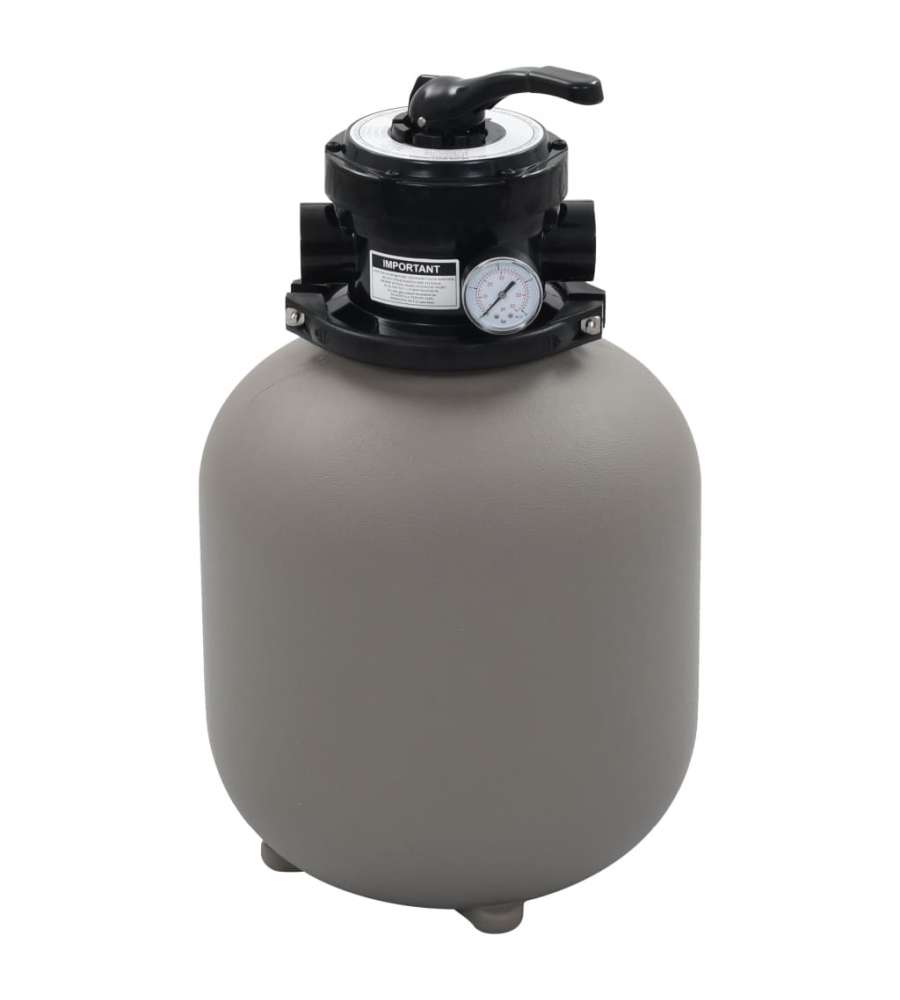 Filtro a Sabbia per Piscine Valvola a 4 Posizioni Grigio 350 mm