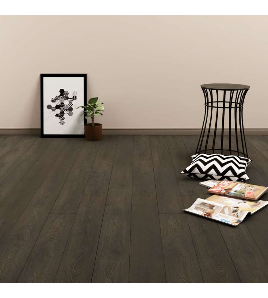 vidaXL Pavimenti Autoadesivi in PVC - Marrone Scuro - 4.46 mq