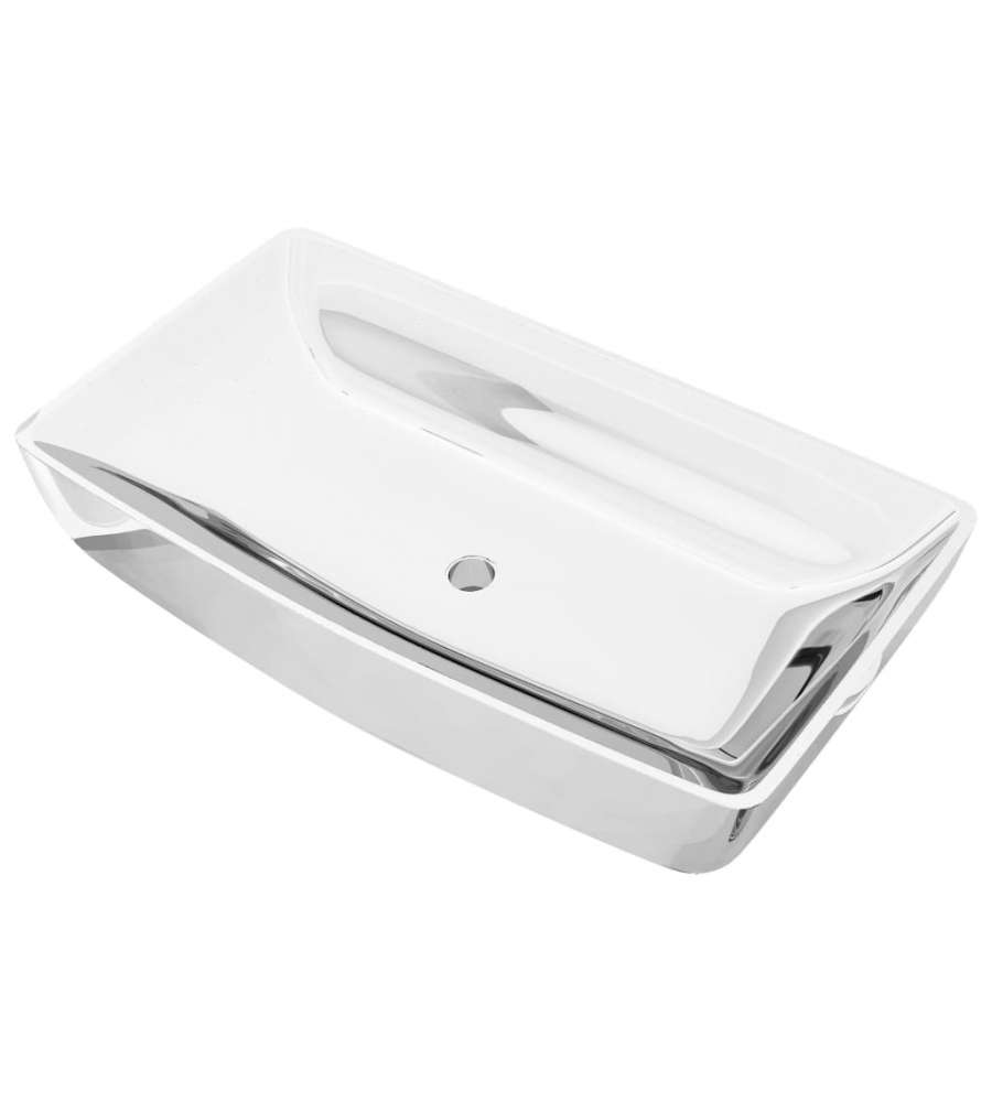 Lavandino 71x38x13,5 cm in Ceramica Argento