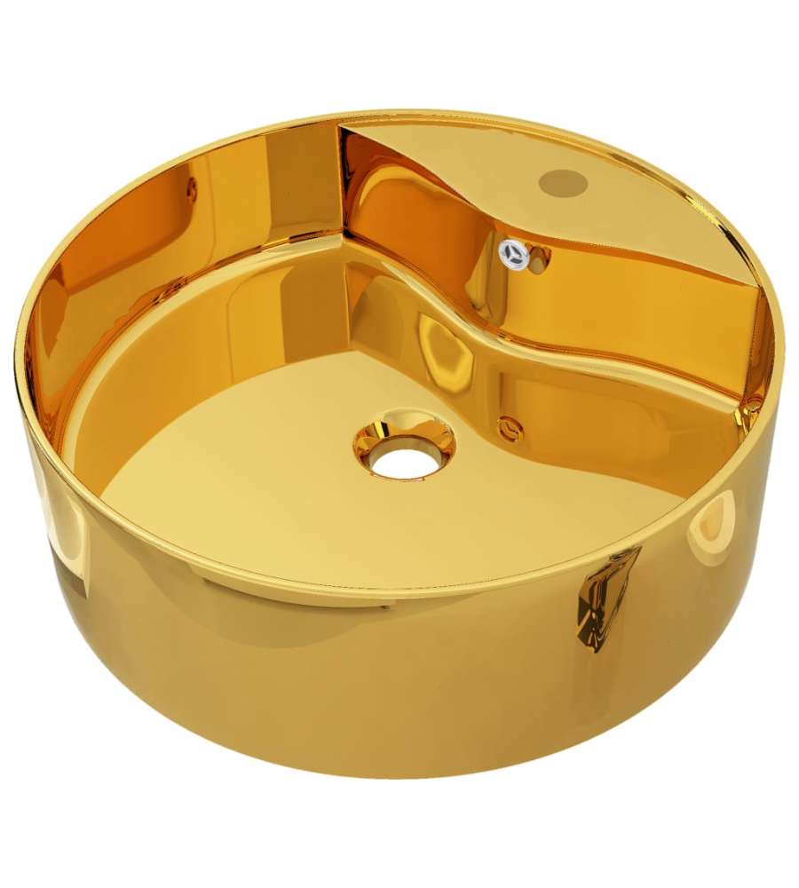 Lavandino con Troppopieno 46,5x15,5 cm in Ceramica Oro