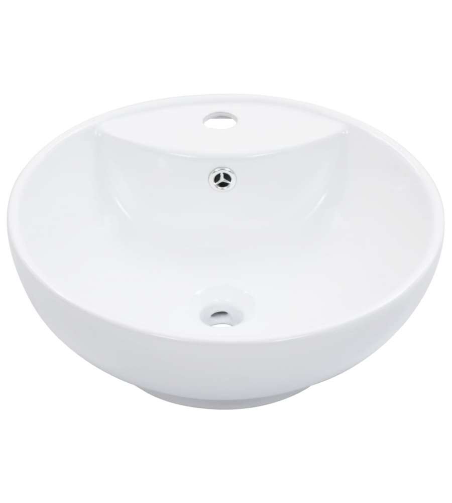 Lavandino con Troppopieno 46,5x18 cm in Ceramica Bianco
