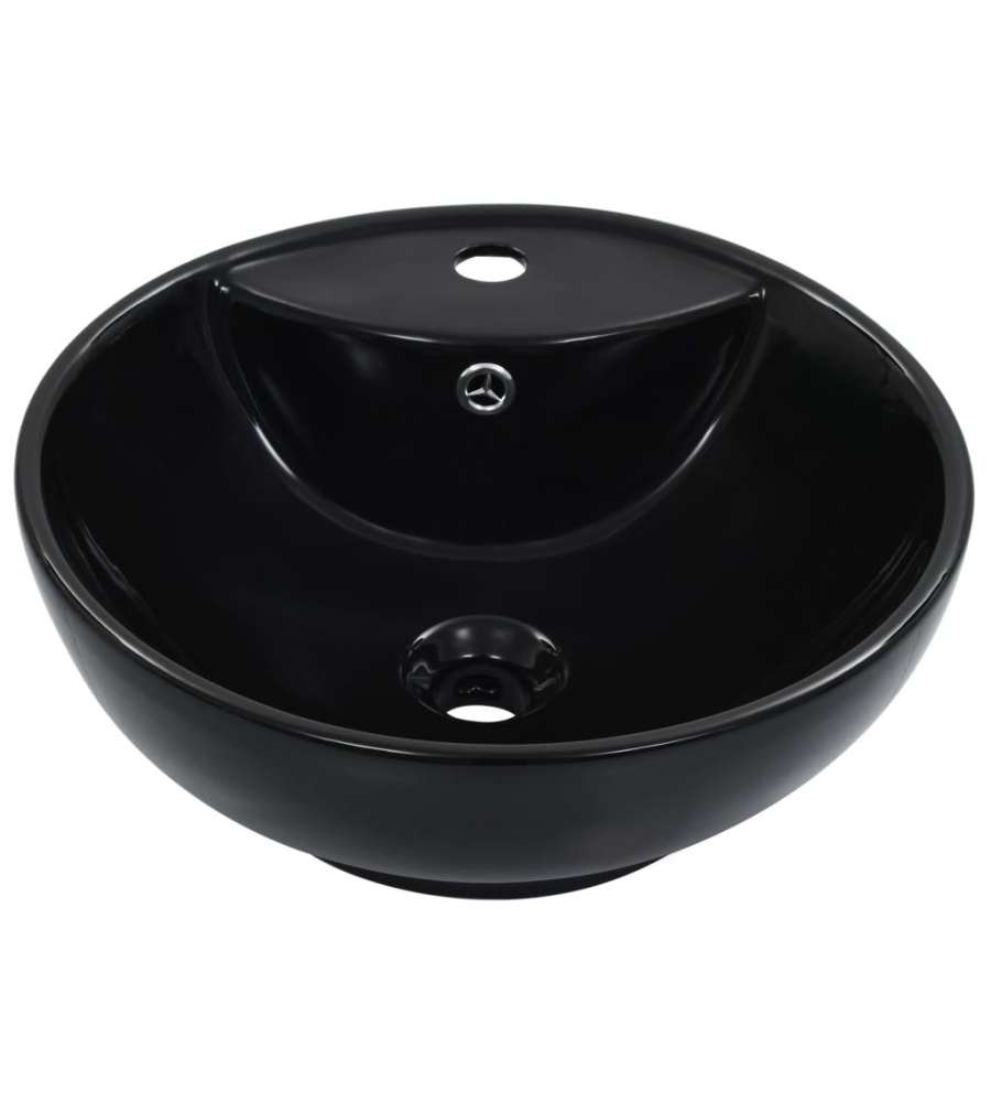 Lavandino con Troppopieno 46,5x18 cm in Ceramica Nero
