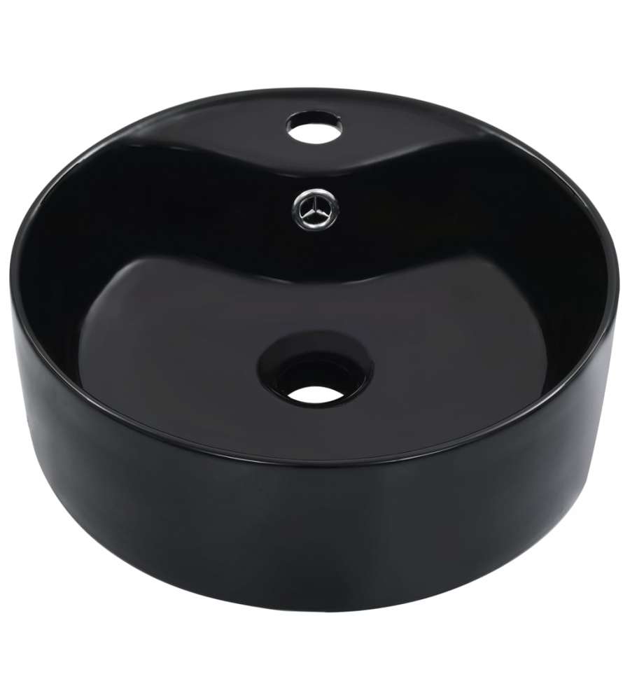Lavandino con Troppopieno 36x13 cm in Ceramica Nero