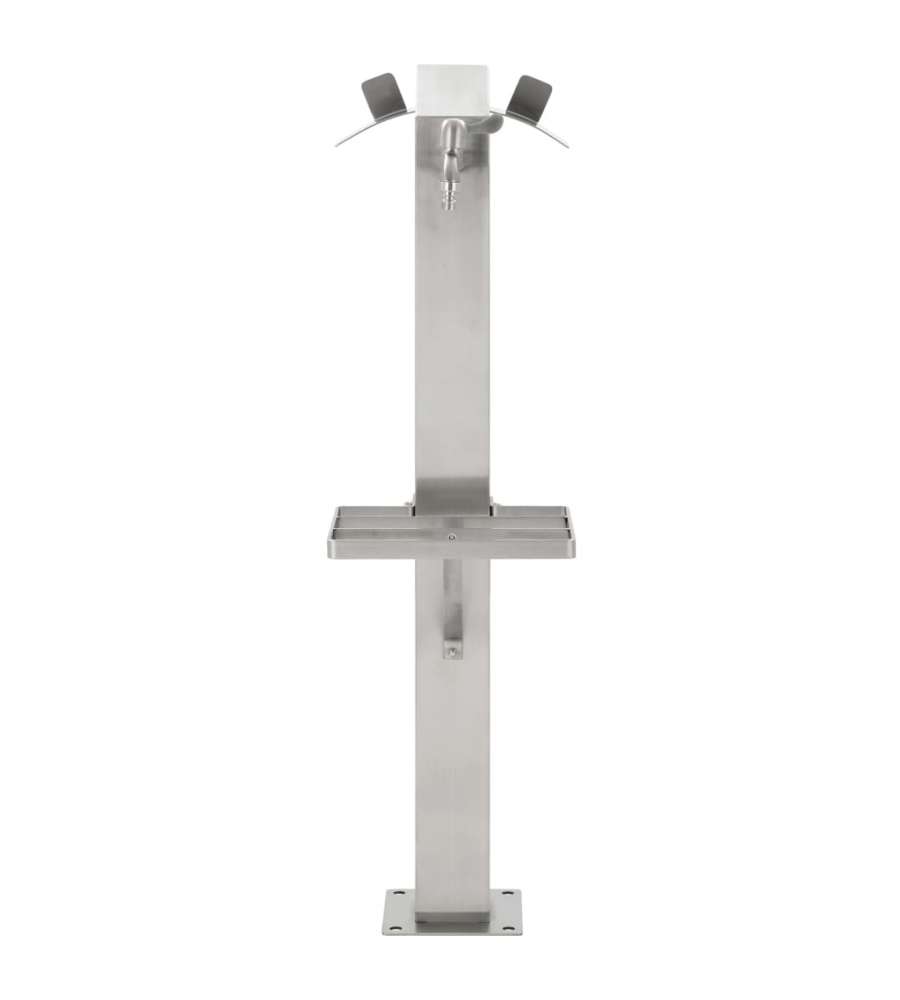 Fontanella a Colonna in Acciaio Inossidabile Quadrata 95 cm
