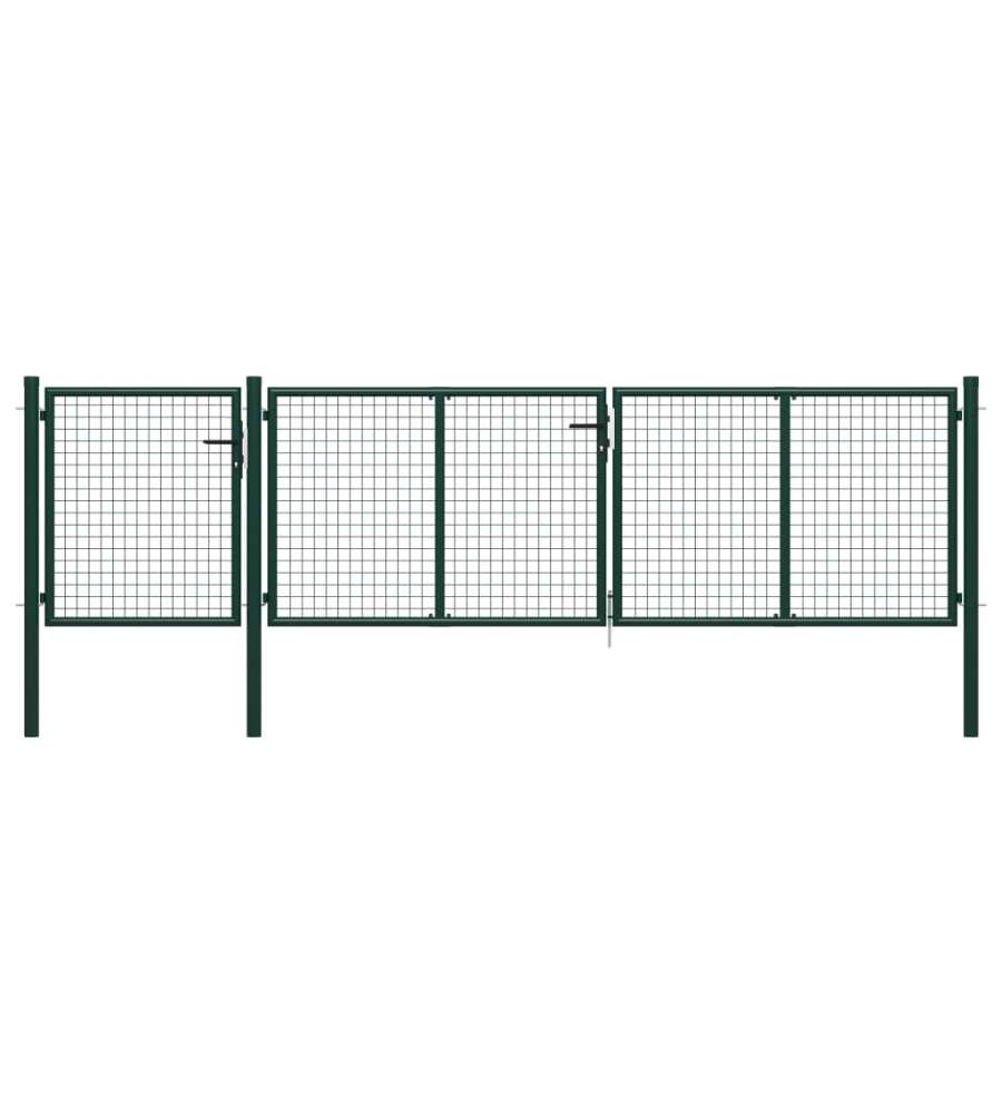 Cancello per Giardino in Acciaio 400x75 cm Verde
