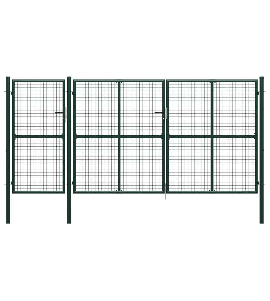 Cancello per Giardino in Acciaio 400x200 cm Verde