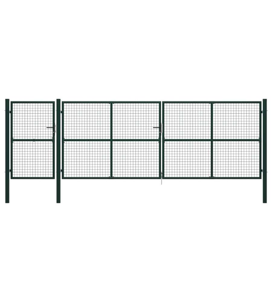 Cancello per Giardino in Acciaio 500x150 cm Verde