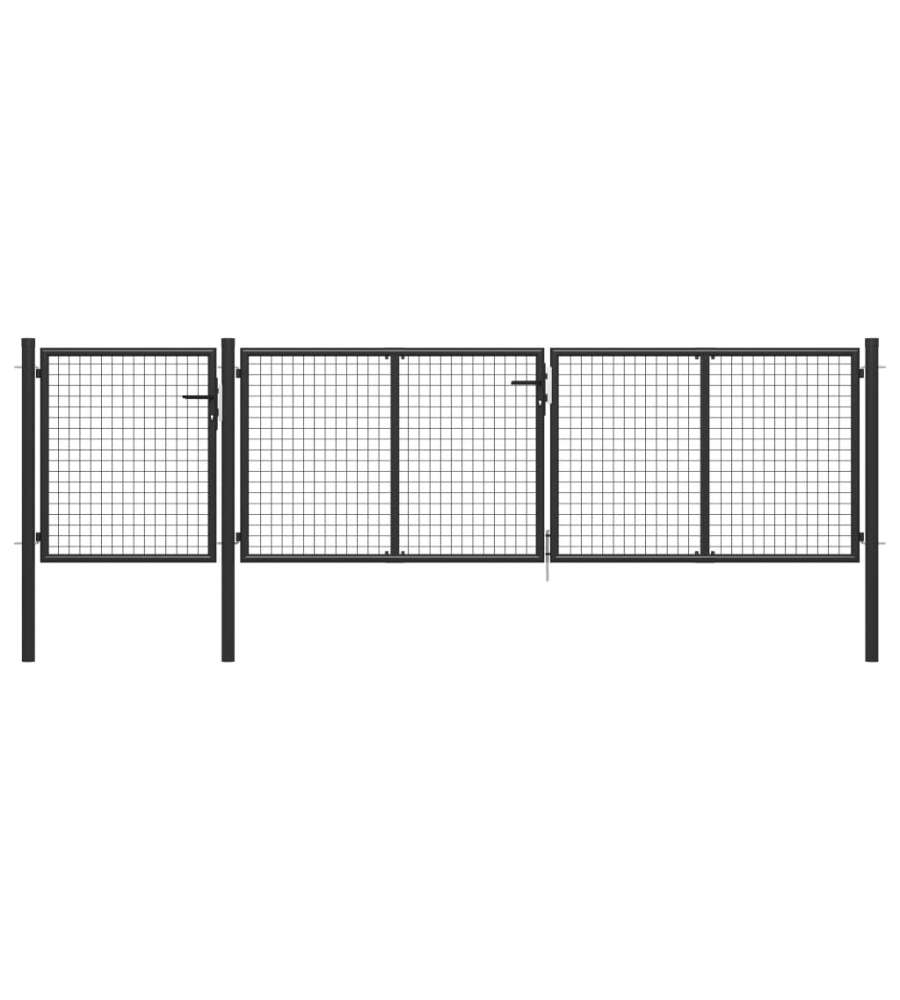 Cancello per Giardino in Acciaio 400x75 cm Antracite
